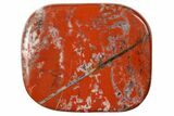 1.8" Polished Brecciated Red Jasper Flat Pocket Stone  - Photo 3